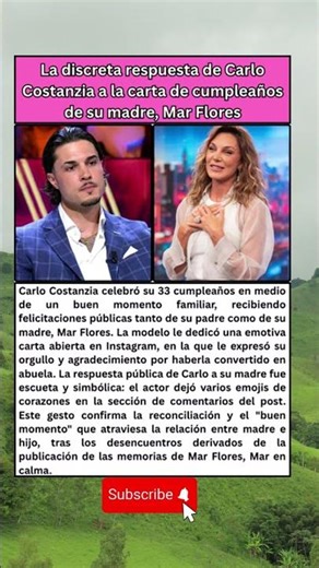 La respuesta de Carlo Costanzia a la carta de su madre, Mar Flores