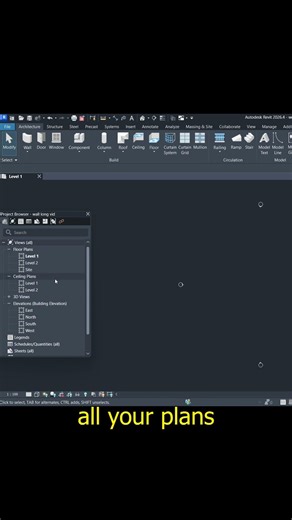 PROJECT BROWSER IN REVIT. #revit #autocad #interiordesign #revittutorial #architecture #shorts