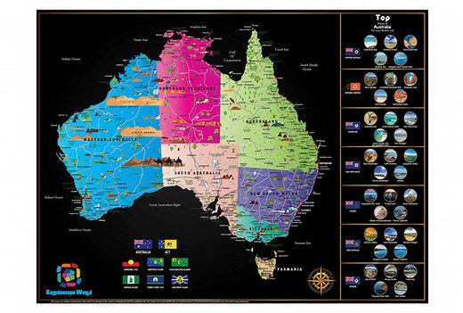 Australia Scratch Map 750 x 625mm by Hema Maps