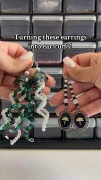 Turning earrings into ear cuffs! #jewelry #handmade #beadedjewelry #smallbusiness #earcuffs