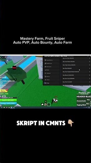 Blox Fruits Script Hack GUI - Mastery Farm, Fruit Sniper, Auto PVP, Auto Bounty, Auto Farm