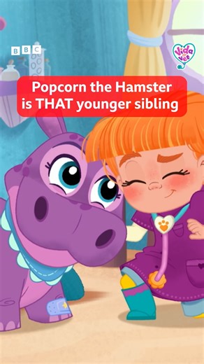 Popcorn really is giving that younger sibling energy 🥲 #vidathevet | CBeebies Parenting