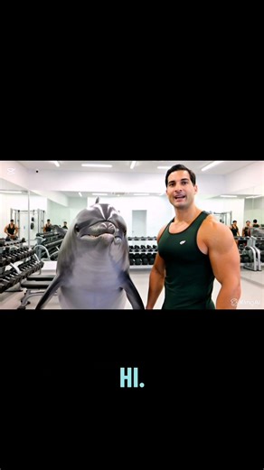 In the gym with aquaman 💪😂 #funny#dolphin#gym
