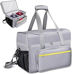 Bowling Ball Bag, 2 Ball Bowling Tote Bags with Padded Ball Holder and Large Insulated Pocket, Bowling Accessories Bag with Water Resistant Bowling Shoe Bag Fit Bowling Shoes Up to Mens Size 16