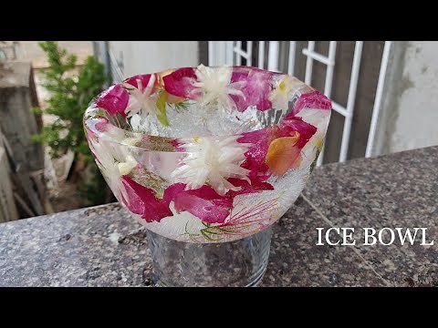 How to make Ice Bowl | Floral Ice Bowl | Ice Cream or Dessert Bowl | Manisha's Recipe