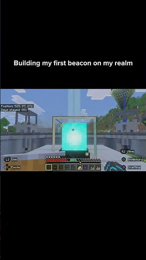 Building my first beacon in my mc realm #minecraft #mc #my way #realm #sync