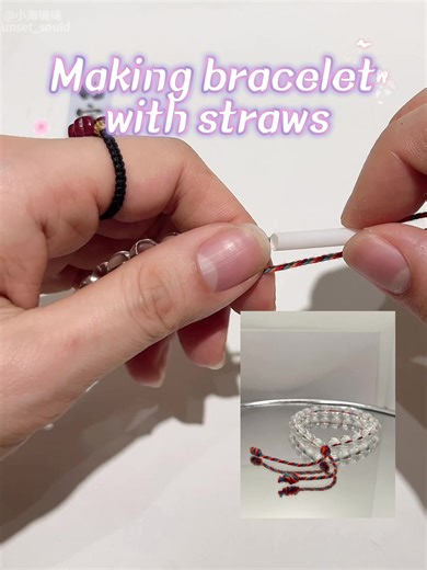 Making bracelet with straws#handcrafted #accessories #tutorial #handmade #handicraft