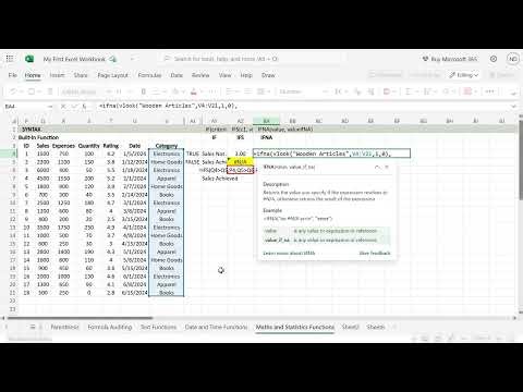 EXCEL - Formulas and Functions - Logical - ifna #viralvideo #viral #statistics #logicalfunction #if