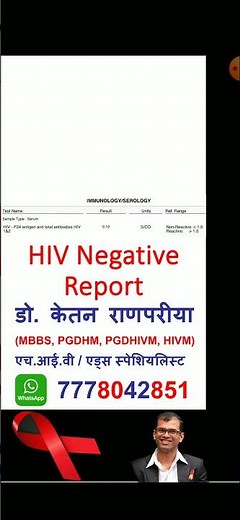 HIV Test Negative? What It Really Means | Dr. Ketan Ranpariya