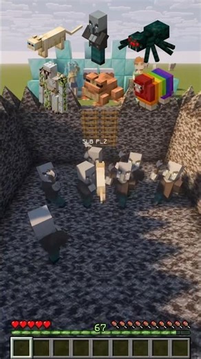 100 VINDICATORS VS EVERY MOB 💀 #minecraft #shorts