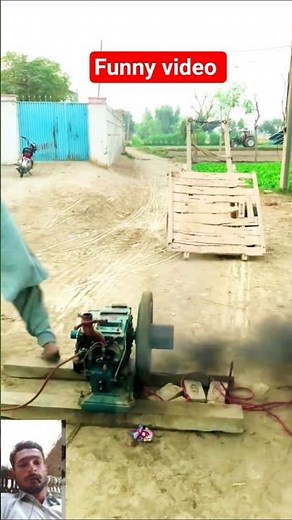 diesel engine start with the help of power ful man // diesel engine and tire funny video // comedy