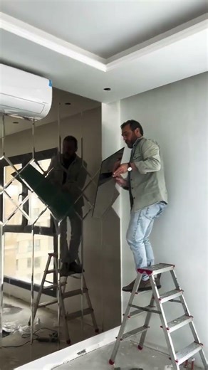 Mirror installation For Wall #decoration #Glass #mirror #pasting
