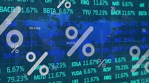 Premium stock video - Animation of world map and data processing