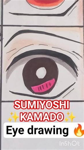 DAY 6 ✨ SUMIYOSHI ✨ KAMADO EYE DRAWING 🤯✨🤩🥵 FROM KIMETSU NO YAIBA ⚡🥰#drawing #animeart #demonslayer