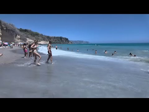 🇪🇸 Nerja (Spain) Beach Walk at Playa Burriana