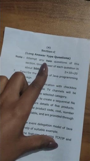 BCA 3rd semester question paper || shorts || Java programming || question paper