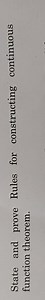 State and prove Rules for constructing continuous function theo... | Filo