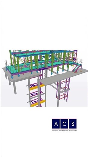 Platform Tekla Structure Project #steeldetailing #steelconstruction #teklastructures #shorts