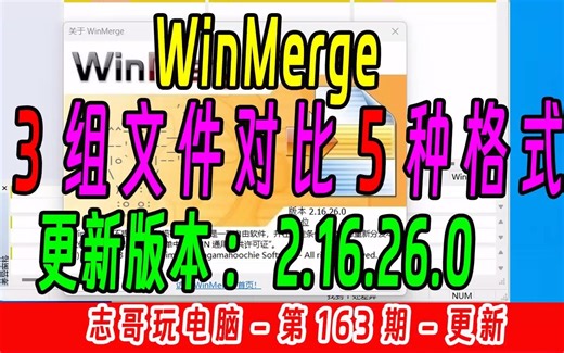 软件更新：WinMerge_2.16.26.0【3组文件对比】【5种文件格式】更新教程