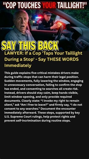 LAWYER: If a Cop 'Taps Your Taillight During a Stop' - Say THESE WORDS Immediately #shorts