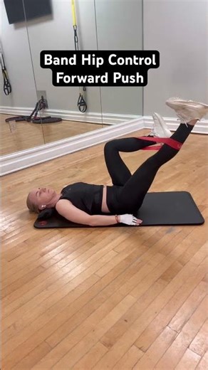 Band Hip Control: Forward Leg Push Core & Hip Stability #katyaacrobat #bodymindexpert