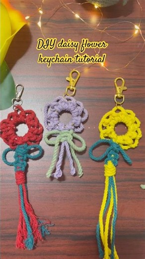 😱 DIY daisy 🌼 macrame tutorial #diykeychain #diy #viral #ytshorts #shorts #jhalaksoni