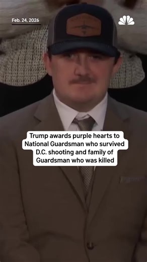 President Donald Trump awarded National Guard Staff Sergeant Andrew Wolfe and the family of Sarah Beckstrom, who died in a shooting in Washington, D.C., a purple heart during State of the Union.the purple heart during his State of the Union address. #StateOfTheUnion #SOTU #DonaldTrump