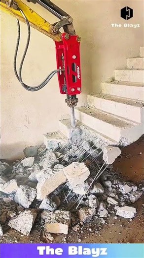 JCB Machine Breaking House Stairs | Powerful Demolition Work