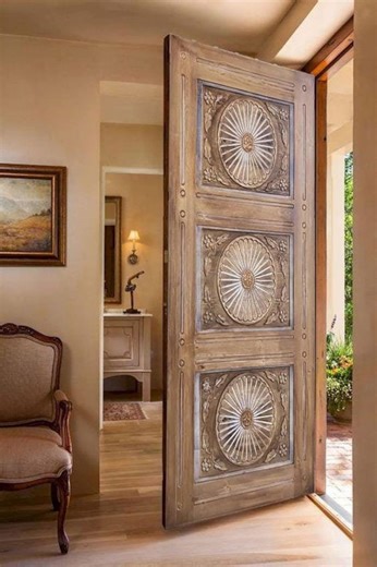 Custom Carved Wood Entry Door: Rustic Barn Style - Etsy
