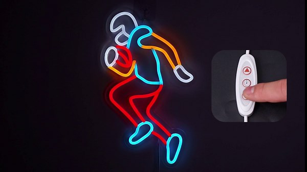 Football Player Neon Sign - Dimmable LED Wall Decor for Sports Fans, USB Powered - Ideal for Living Room, Man Cave, College, Club, Shop - Gift for Athletes and Football Lovers