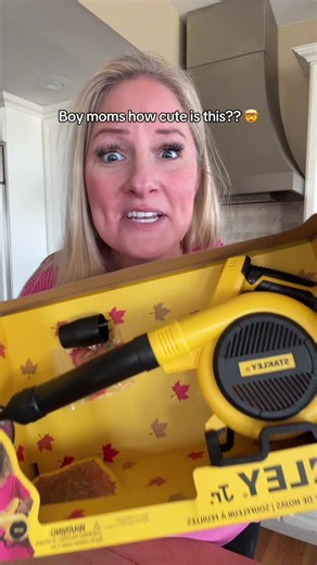 This kid leaf blower is perfect for spring clean up with dad! #leafblower #kidtoys #boymoms