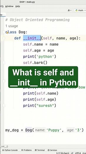 Learn Python concepts init and self