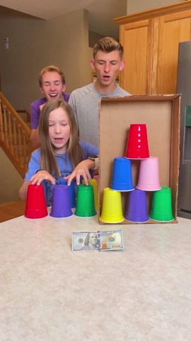 Cup stacking speed challenge