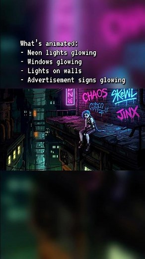 Jinx Pixel Art | Arcane themed with neon lights