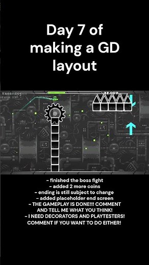 Day 7 of making a GD layout #geometrydash