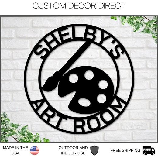 Art Room Sign: Custom Metal Craft Decor - Powder Coated Steel - Etsy