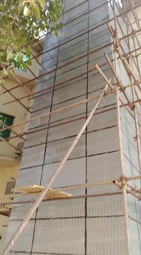 Left pr acp cladding sheet install work