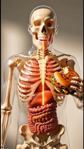 🍔 What Happens Inside Your Body When You Eat a Burger? | 3D Anatomy ASMR 🦴 #eat#dirtyburger#burger
