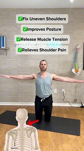 ⁉️Are you struggling with uneven shoulders⁉️ This simple arm circle exercise can help! Kneel down, extend your arms out to the sides at shoulder height, and make controlled circles forward. This move helps correct uneven shoulders, improves posture, relieves muscle tension, and even eases shoulder pain. ✅ Want a full series of exercises to fix uneven shoulders and address other posture issues? 💬 Comment 'Posture Fix' below to unlock a free 3-day trial on the Posture Guy Mike app, where you'll f