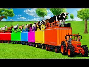 LOAD BULLS, COWS, SHEEPS, HORSES, RAMS, GOATS & TRANSPORT WITH JOHN DEERE TRACTOR - FS22