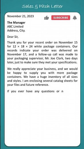 Sales & Pitch Letter ‪@lettersapplications‬ #salesletter