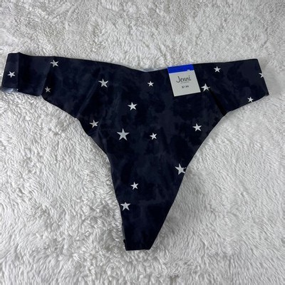 Jenni Intimates Womens Size XL Black Star Print Thong Panty NWT | eBay