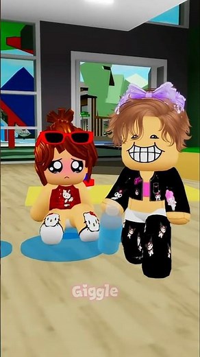 Bacon loved Giggle and helped her!♥️ #roblox #shorts