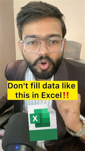 Don't Fill Data Like This in Excel‼️Instead Use Amazing Excel Trick #excel #exceltips #shorts