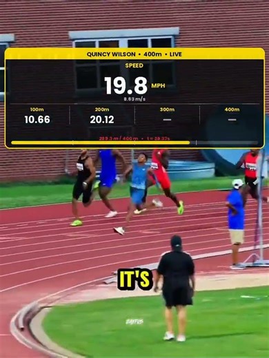 Quincy Wilson peaking at 23.8 mph and running insane 100m splits including a sub 10 second 100.