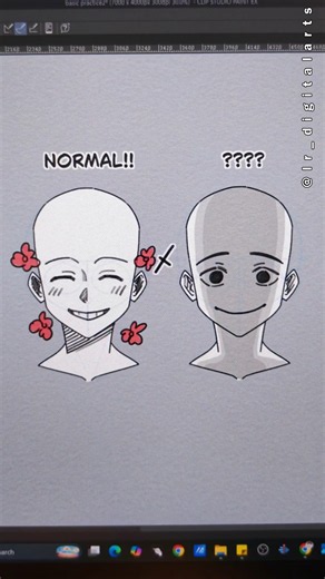 Manga Expressions: Normal!! VS ??? 😭 #digitalart #shorts #drawing #art #digitaldrawing