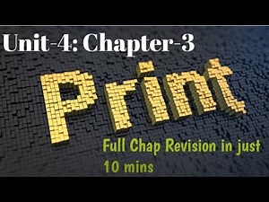 Print | Chapter-3 | Unit-4 | Mass Media Studies |Class-12 |Revision | Explanation by Prajukta Shaw