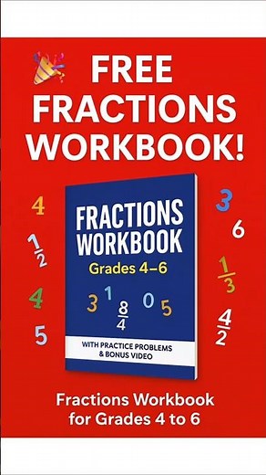 Free Fractions Workbook for Grades 4–6! | Bonus Video Included 📘 #MathaMagic