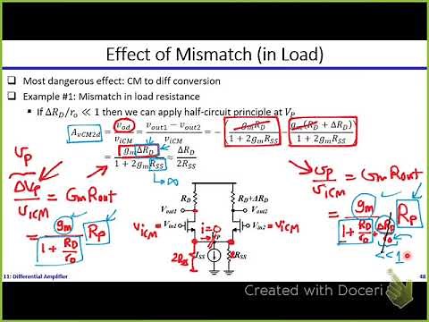 Analog ICs | Dr. Hesham Omran | Lecture 11 Part 5/6 | Differential Amplifier [Mismatch]