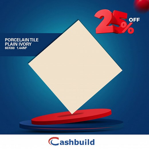 Enjoy 25% OFF on a selection of 12 ceramic tiles. Tiles are only available per square meter or per box and while stocks last. Don’t miss out on this deal, head to your nearest Cashbuild to shop these marked down tiles!! #HomePride #Cashbuild *Product availability and price vary from store to store. | Cashbuild